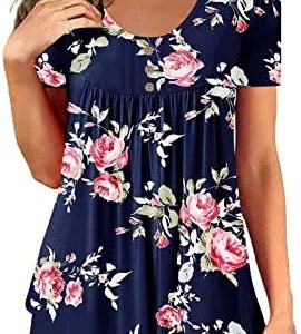 T-Shirts for Women Women's Tank Tops for Leggings Sleeveless Dressy Tunics Shirts Botton Down Henley Blouse Summer