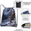 Drawstring Backpack Bag Eagle Bald Stand Snow Branch School String Yoga Gym Bag - Image 6