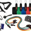 Brazyn Bundle - Resistance Bands Kit (with Handles) and Mobility Stretching Strap (Gray) for Home Workouts, Strength Training, Stretching, Yoga, Physical Therapy, Pilates, Dance and Gymnastics - Image 2