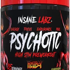 Insane Labz Hellboy Edition, High Stimulant Pre Workout Powder and NO Booster with Beta Alanine, L Citrulline, and Caffeine, Boosts Focus, Energy, Endurance, Nitric Oxide Levels, 35 Srvgs