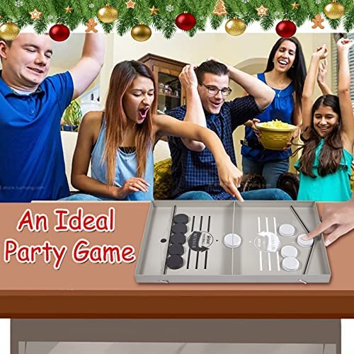 Fast Sling Puck Game, Puck Sling Game, Slingshot Table Hockey Puck Board Game for Kids&Adults Family (17x10in Metal Board)-Birthday Gifts - Image 4