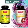 Jarrow Formulas Extra Strength Methyl B-12 & Methyl Folate - 100 Chewable Tablets, Lemon Flavored - Bioactive Vitamin B12 & B9 - Cellular Energy and Cardiovascular Support (Packaging May Vary) - Image 2