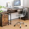 Giantex Clear Desk Chair, Acrylic Armless Office Rolling Chair, Height Adjustable Leisure Ghost Chair w/Chromed Base, Modern Cute Vanity Chair, Swivel Computer Chair for Home Office (1) - Image 2