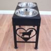Raised Elevated 16 Inch Tall Metal Dog Feeder Stand for Labrador Retriever Double 3 Quart Bowls - Image 2