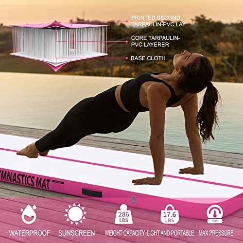 KP Inflatable Air Gymnastics Mat Training Mats 4 inches Thickness Gymnastics Tracks for Home Use/Training/Cheerleading/Yoga/Water with Pump - Image 5