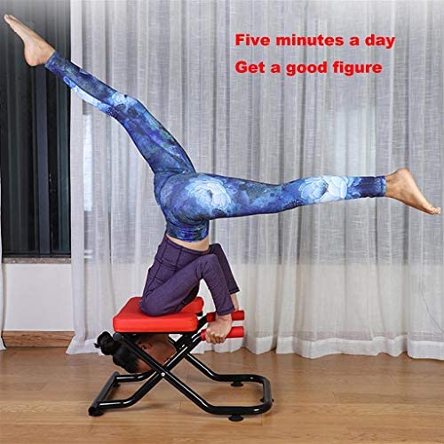 Priority Culture Inversion Bench Yoga Headstand Bench Handstand Machine Can Support 440Lbs Foldable Inversion Chair Prevent Back Diseases (Color : Black, Size : 406643cm) - Image 8