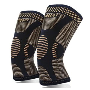 JIUFENTIAN (2Pack Copper Knee sleeve for Arthritis Pain and Support-Copper Knee Brace for Knee Pain Relief, Workout, and Sports (Large)