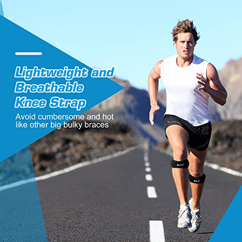 IPOW 2 Pack Knee Pain Relief & Patella Stabilizer Knee Strap, Patellar Tendon Support Strap, Knee Brace for Running, Hiking, Soccer, Basketball, Jumpers Knee, Tennis, Volleyball & Squats - Image 5