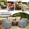 Okcool Outdoor Swivel Chair Cover 2 Pack,Outdoor Furniture Patio Chair Covers Waterproof Clearance,(30" W x 34" D x 38.5" H) Outdoor Lawn Patio Furniture Covers,Grey - Image 3