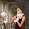 Skeleteen Renaissance Collar Cuff Set - Vintage White Neck Ruff and Wrist Ruffle Cuffs Costume Accessories Dress Up Kit - Image 3