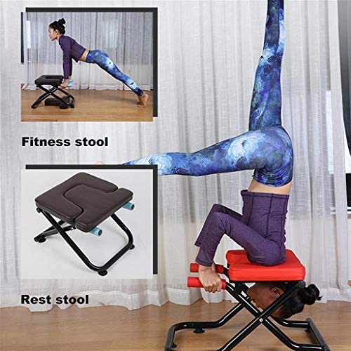 Priority Culture Inversion Bench Yoga Headstand Bench Handstand Machine Can Support 440Lbs Foldable Inversion Chair Prevent Back Diseases (Color : Black, Size : 406643cm) - Image 4