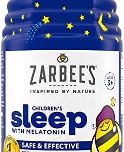 Zarbee's Kids 1mg Melatonin Gummy, Drug-Free & Effective Sleep Supplement for Children Ages 3 and Up, Natural Berry Flavored Gummies, 80 Count