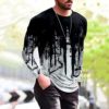 Mens Fashion Tie Dye Muscle Workout T-Shirt Summer Casual Gym Bodybuilding Active Short Sleeve Crewneck Tee Top - Image 2