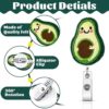 4 Pieces Retractable Badge Reel Retractable Badge Holder with Swivel Alligator Clip Felt Embroidered ID Badge Reel for Nurse Badge Reel for Doctor Office Worker (Cute Style) - Image 4