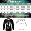 Men's Street Trend USA Flag and Skull Print Long Sleeve Personality Fashion Graphic T-Shirt Workout Gym Fitness Muscle Tees - Image 4