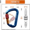 ayamaya 30KN Screwgate Locking Climbing Carabiners & Figure 8 Descender,Outdoor D-Ring Hook Rappel Device for Rappelling Belaying Rock Climbing - Image 4