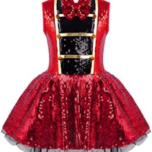 Loloda Kids Girls Circus Carnival Halloween Party Ringmaster Costume Short Sleeves Ruffle Tutu Dress