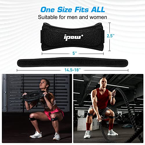 IPOW 2 Pack Knee Pain Relief & Patella Stabilizer Knee Strap, Patellar Tendon Support Strap, Knee Brace for Running, Hiking, Soccer, Basketball, Jumpers Knee, Tennis, Volleyball & Squats - Image 3