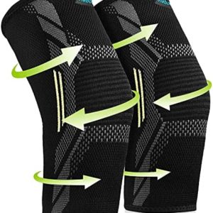 2 Pack Knee Braces for Knee Pain Women Men - JLebow Compression Knee Brace for Working Out, Running, Gym, Fitness, Weightlifting 丨 High Stretch Knee Pads for Meniscus Tear, ACL, Arthritis, Joint Pain (XX-Large, Black)