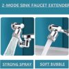 1080° Rotatable Faucet Aerator,Swivel Faucet Attachment,Rotating Splash Filter Faucet,Faucet Extender For Bathroom Sink,2 Mode Splash Filter Extension - Image 3