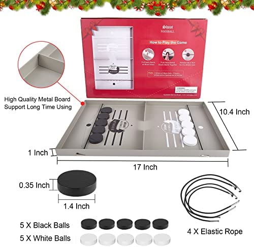 Fast Sling Puck Game, Puck Sling Game, Slingshot Table Hockey Puck Board Game for Kids&Adults Family (17x10in Metal Board)-Birthday Gifts - Image 7