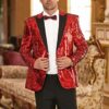 Coofandy Men's Shiny Sequins Suit Jacket Blazer One Button Tuxedo for Party,Wedding,Banquet,Prom - Image 3