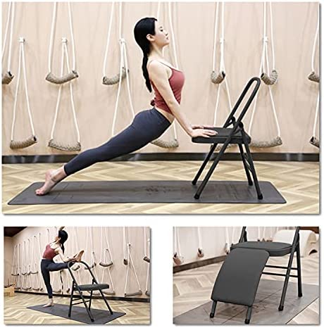 Nisorpa Yoga Auxiliary Foldable Chair with Lumbar Back Support Balance Handstand Training Tool Yoga Equipment Metal Folding Chair Balance Handstand Training Tool - Image 7