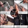 KeyUnity KU00 Titanium Quickdraw Carabiner with Folding Knife, B Shaped EDC Multifunctional Keychain with 2 Inch Ruler, Palm Sized Lightweight Stainless Body Perfect for Home/Office/Camping - Image 4