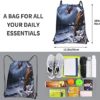 Drawstring Backpack Bag Eagle Bald Stand Snow Branch School String Yoga Gym Bag - Image 5
