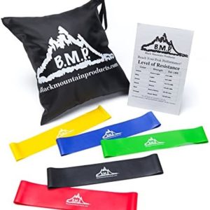 Black Mountain Products Loop Resistance Exercise Bands with Carrying Case (Set of 5), 9 inch