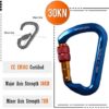 ayamaya 30KN Screwgate Locking Climbing Carabiners & Figure 8 Descender,Outdoor D-Ring Hook Rappel Device for Rappelling Belaying Rock Climbing - Image 3