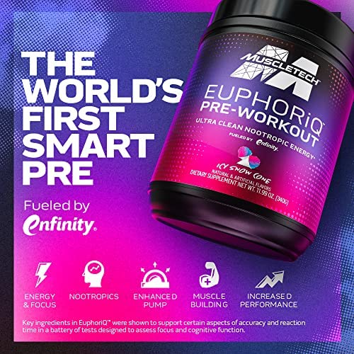 MuscleTech Pre Workout Powder EuphoriQ PreWorkout Smart Pre Workout Powder for Men & Women Caffeine Metabolite Fueled with Paraxanthine Yuzu Lemonade (20 Servings) - Image 2