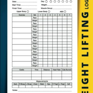 Weight Lifting Log Book: Workout Log Book and Gym Planner for Men and Women, Exercise Notebook, Fitness Tracker