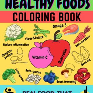 Healthy foods coloring book: Teaching nutrition to for growing up strong