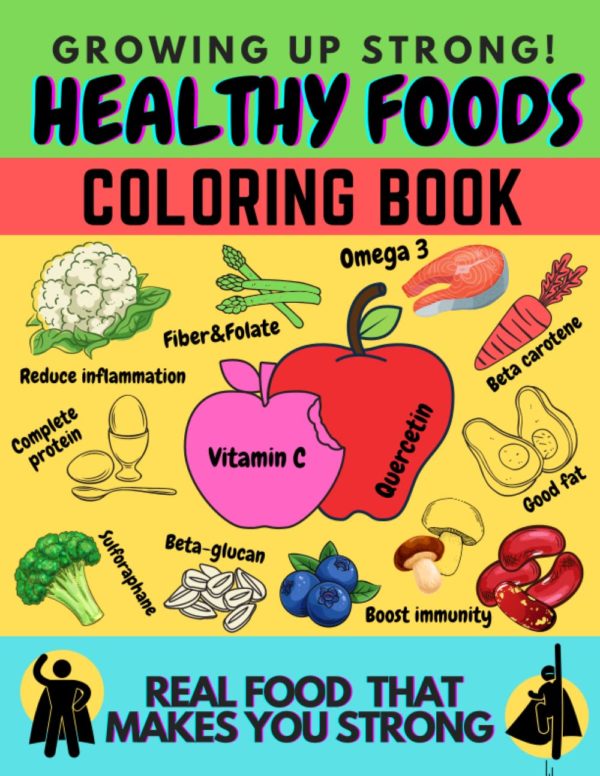 Healthy foods coloring book: Teaching nutrition to for growing up strong
