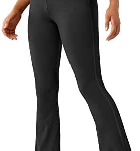 SUUKSESS Women Ribbed Seamless Flare Leggings Bootcut High Waist Yoga Pants