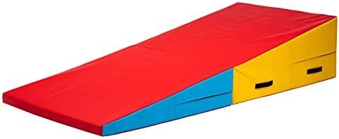 PRISP Folding Incline Gym Mat - 71 x 30 x 14 in Wedge Gymnastics Tumbling Mat for Kids