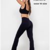 SUUKSESS Women Ribbed Seamless Flare Leggings Bootcut High Waist Yoga Pants - Image 3
