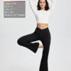 BALEAF Women's Flare Leggings V Crossover High Waist Casual Workout Bootcut Yoga Pants with Pockets - Image 3
