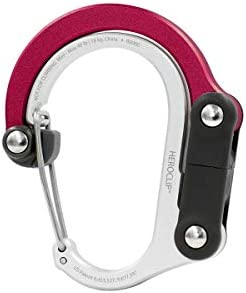 GEAR AID HEROCLIP Carabiner Clip and Hook (Mini) for Travel, Luggage, and Small Bags, Hot Rod Red
