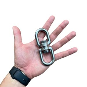 Stainless Steel Swivel Double Eye Swivel Marine Saltwater Grade Industrial (10mm, 2)