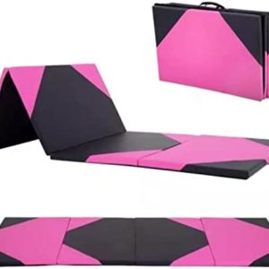 Gymnastics Mat 4x10x2 Gym Mat Exercise Mat Tumbling Mats for Home Gym, Folding Portable 2" Extra Thick Wrestling Mats, Anti-Tear Crash Panel Mat with Carrying Handles for Kids Adults