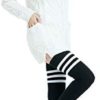 Kayhoma Extra Long Cotton Stripe Thigh High Socks Over the Knee High Plus Size Stockings - Image 6