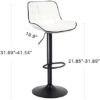 Kidol & Shellder Bar Stools Set of 2 White PU Upholstered Adjustablel Barstools Swivel Counter Stools,3 Mins Quick Assembly,Loads Up to 300lbs - Image 2