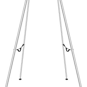KUAFU 9.6 FT Portable Stand Yoga Swing Stand Yoga Frame Yoga Sling Inversion Equipment Steel Silvery for Indoor and Outdoor Triangle Structure