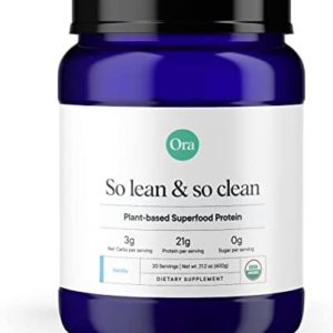 Ora Organic Vegan Protein Powder - 21g Plant Based Protein Powder for Women and Men | Keto Friendly, Gluten Free, Paleo, Dairy-Free, Gluten-Free, Soy-Free - Vanilla Flavor, 20 Servings