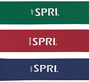SPRI Mini Loop Bands Kit, Set of 3 - Light, Medium, Heavy Resistance Bands for Lower Body Workouts, Toning Muscles, and Exercise