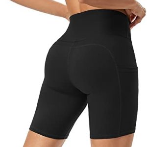 Promover High Waist Biker Yoga Shorts for Women with Pockets Workout Running Compression Shorts 5"/8" Tummy Control