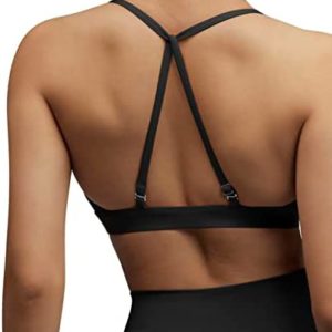 DOULAFASS Sports Bras for Women Fitness Cross Back Padded Workout Yoga Bra Tops