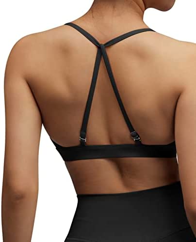 DOULAFASS Sports Bras for Women Fitness Cross Back Padded Workout Yoga Bra Tops